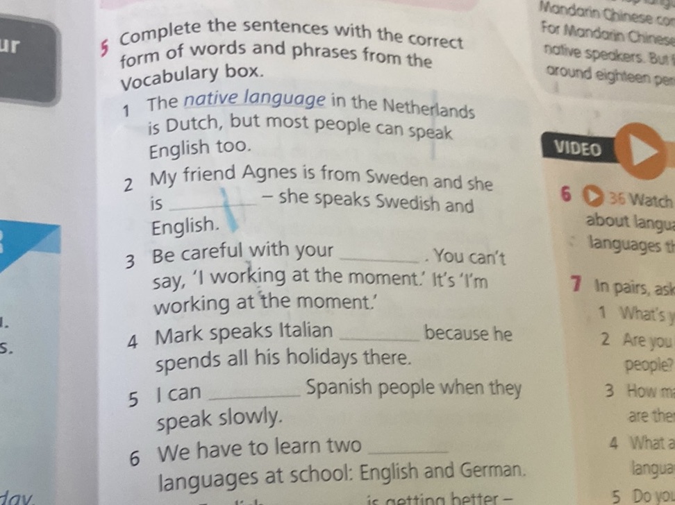 5 Complete the sentences with the correct | StudyX