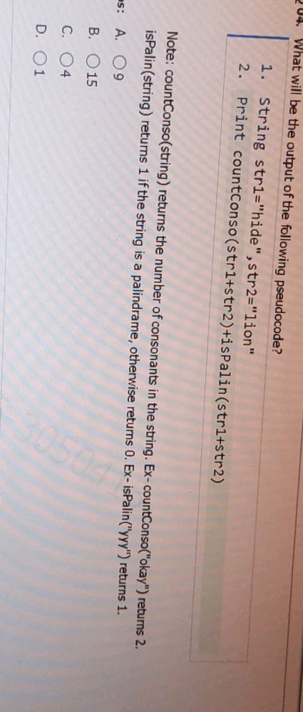 What will be the output of the following | StudyX