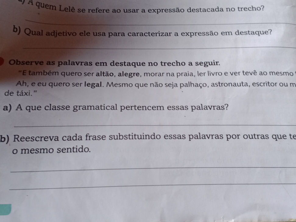 a) A quem Lelê se refere ao usar a expressão | StudyX