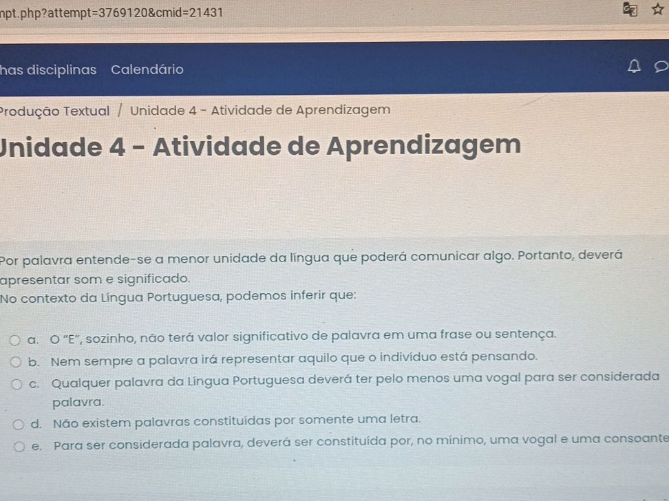 Por palavra entende-se a menor unidade da | StudyX