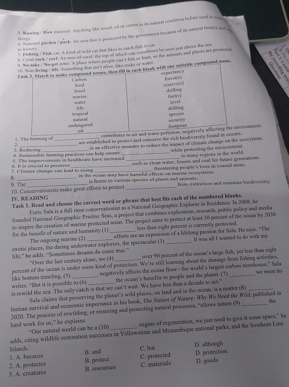 Task 3. Match to make compound nouns, then | StudyX