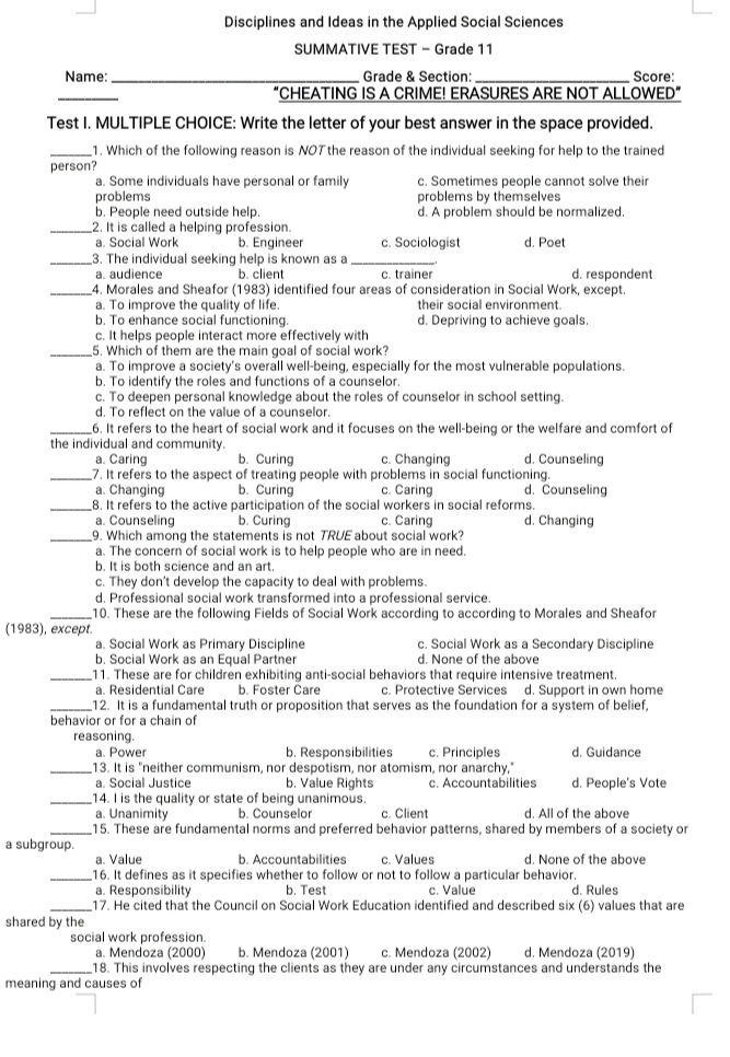 Disciplines and Ideas in the Applied Social | StudyX