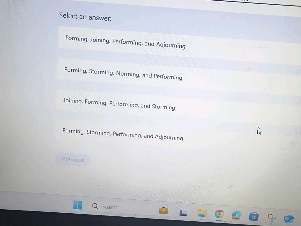 Select an answer: Forming, Joining, | StudyX