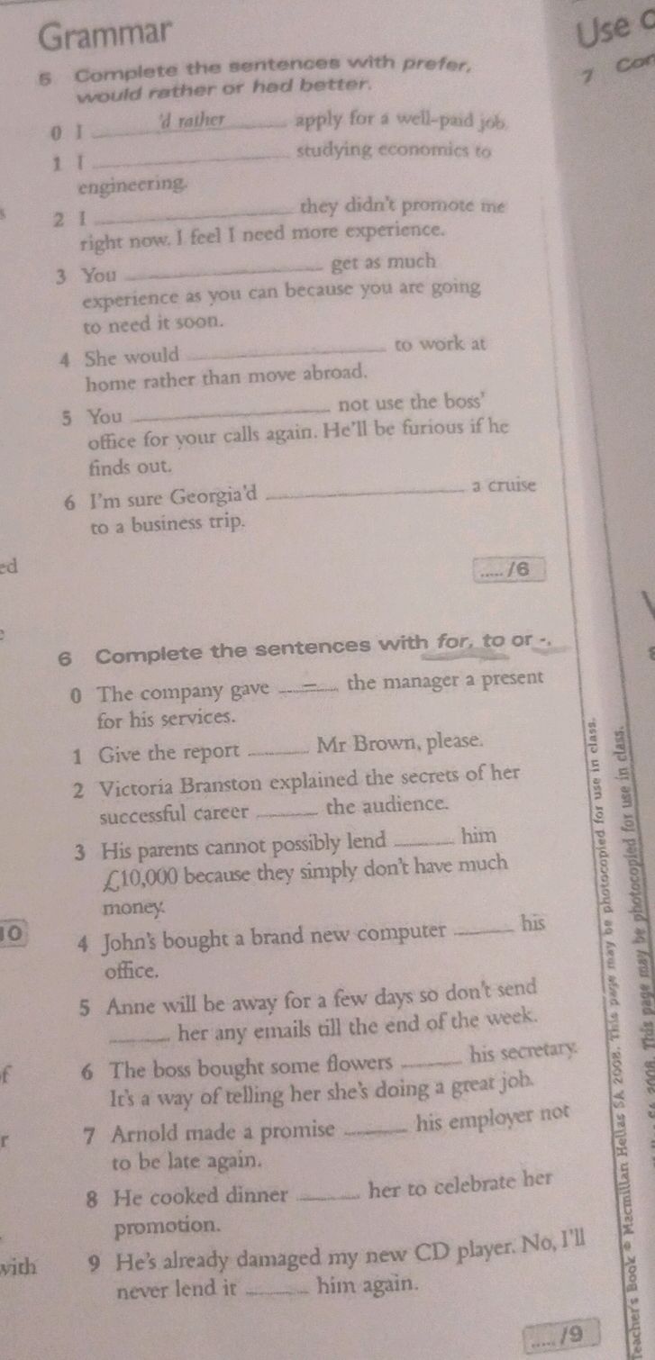 5 Complete the sentences with prefer, would | StudyX