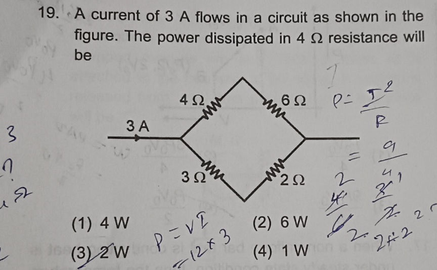 19. A current of 3 A flows in a circuit as | StudyX