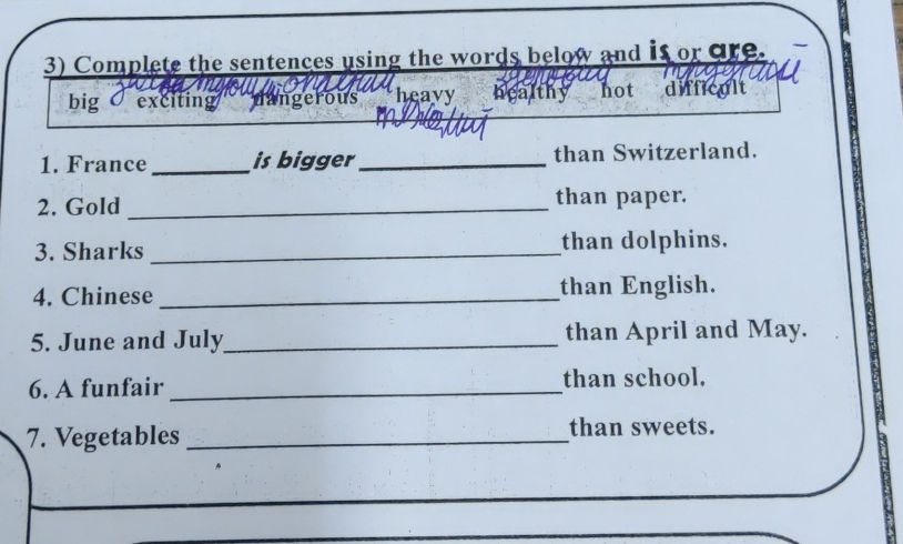 3) Complete the sentences using the words | StudyX