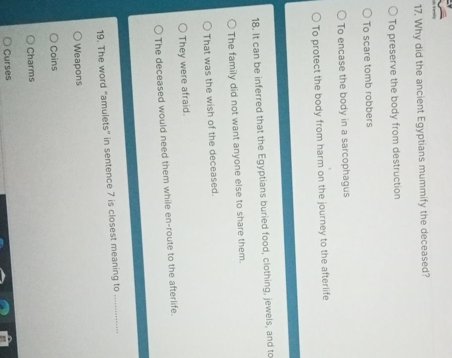 17. Why did the ancient Egyptians mummify | StudyX