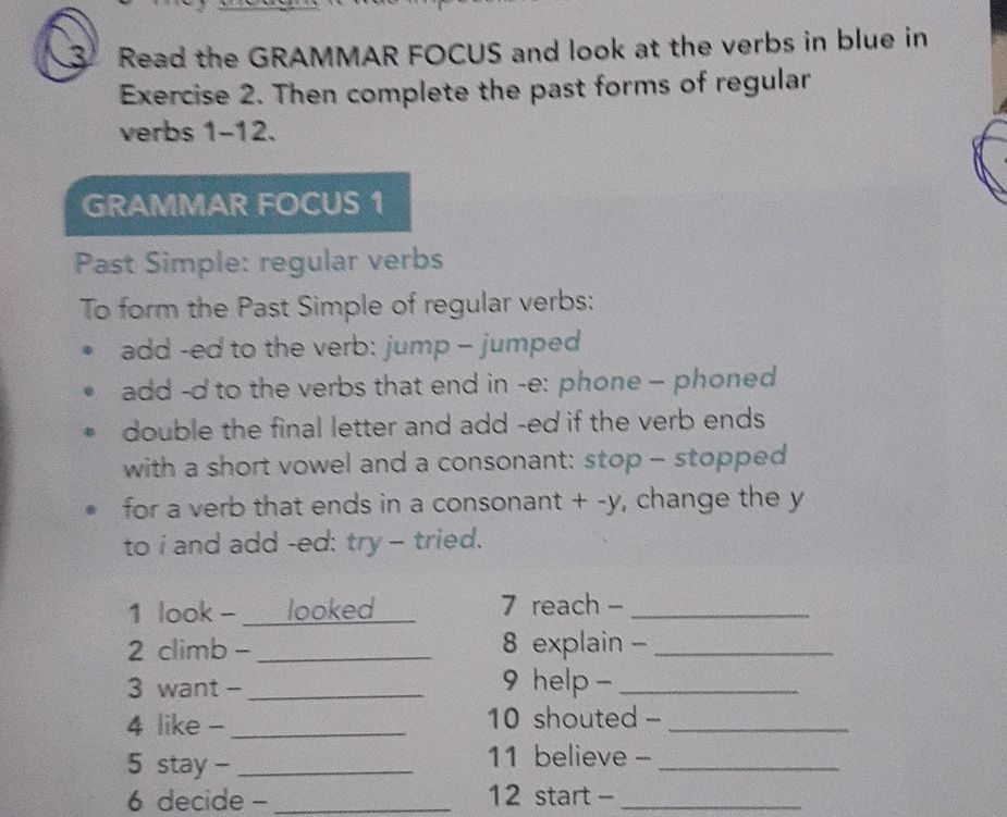 Read the GRAMMAR FOCUS and look at the verbs | StudyX