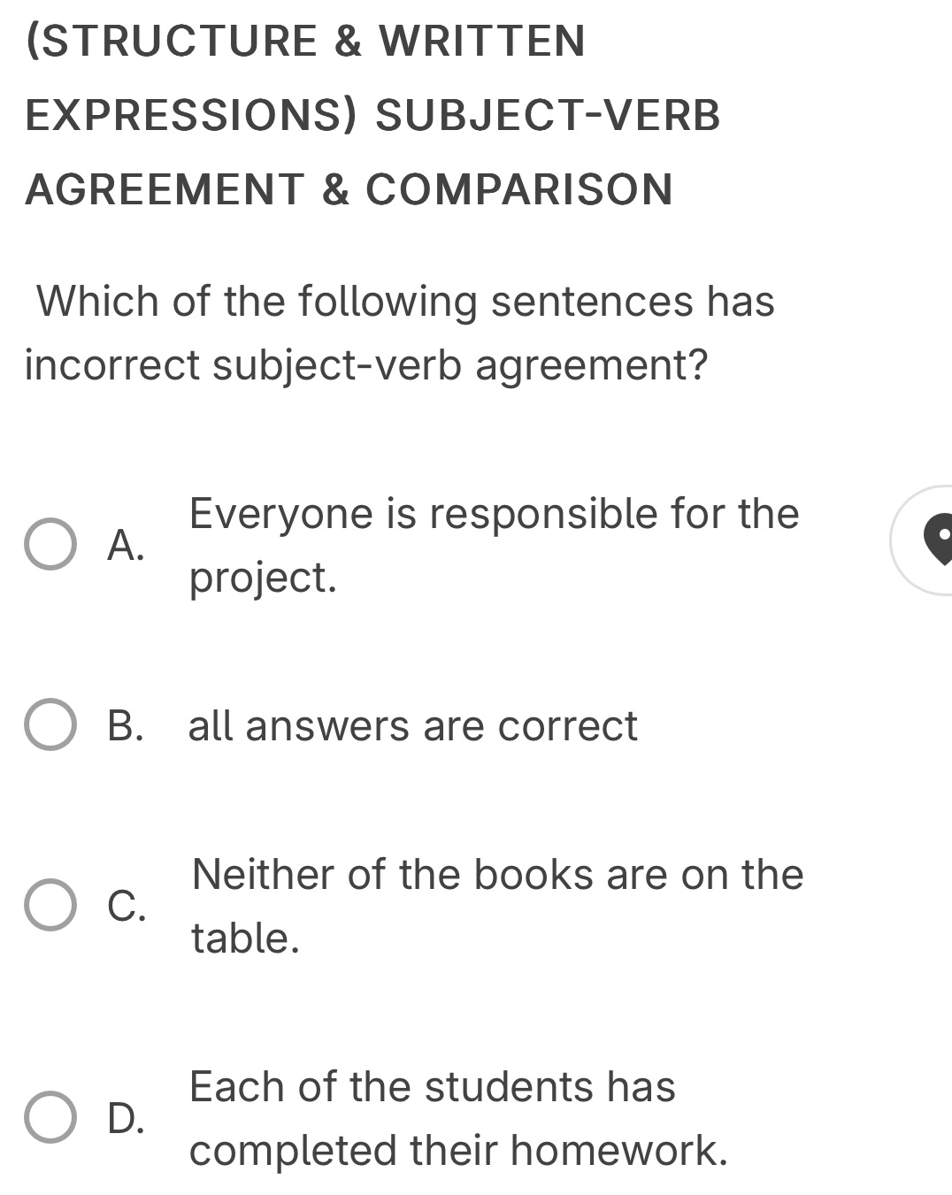 Which of the following sentences has | StudyX