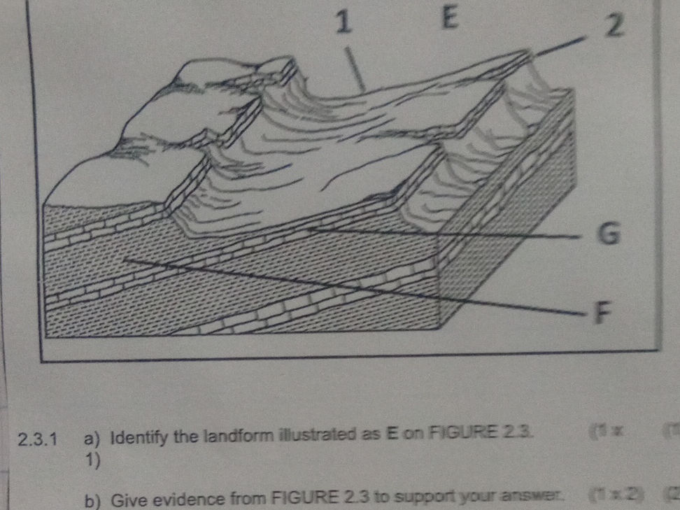 a) Identify the landform illustrated as E on | StudyX