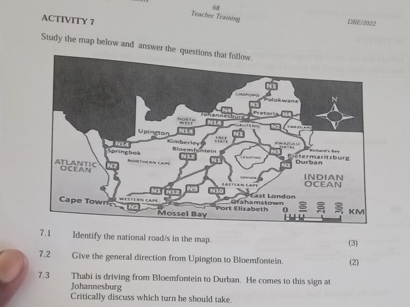 Study the map below and answer the questions | StudyX
