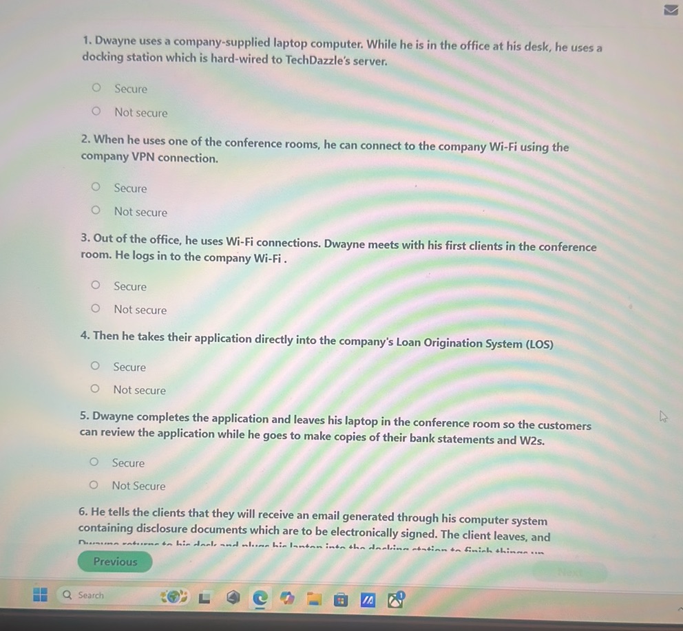 1. Dwayne uses a company-supplied laptop | StudyX