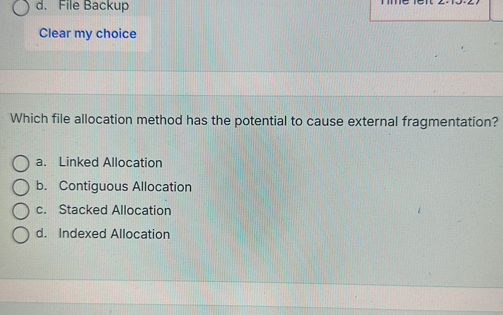 Which file allocation method has the | StudyX