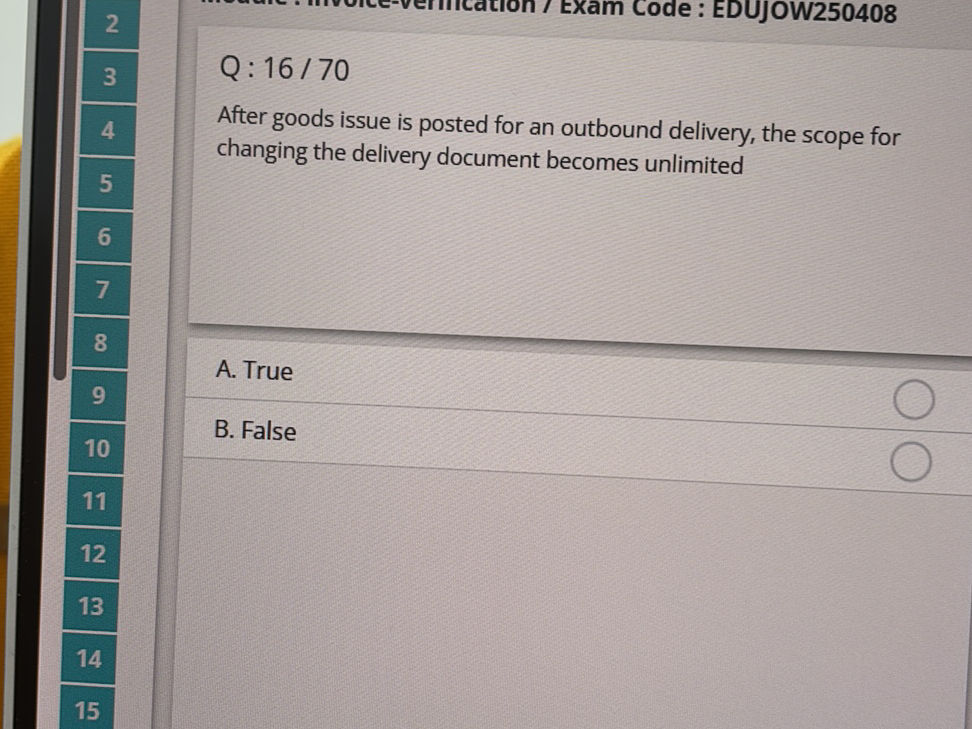 After goods issue is posted for an outbound | StudyX