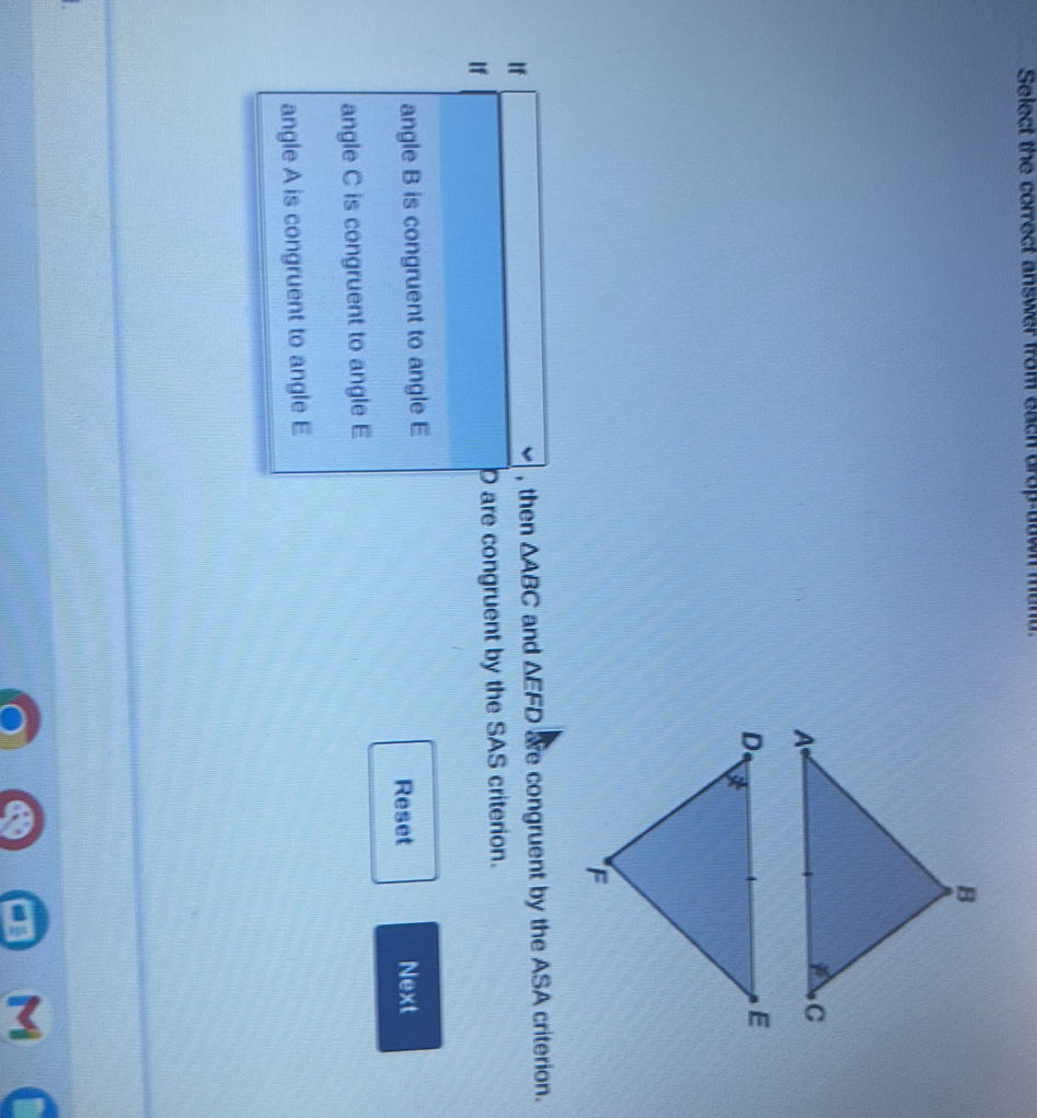 Select the correct answer from each | StudyX