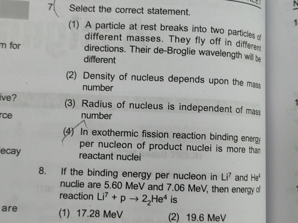 7. Select the correct statement. (1) A | StudyX