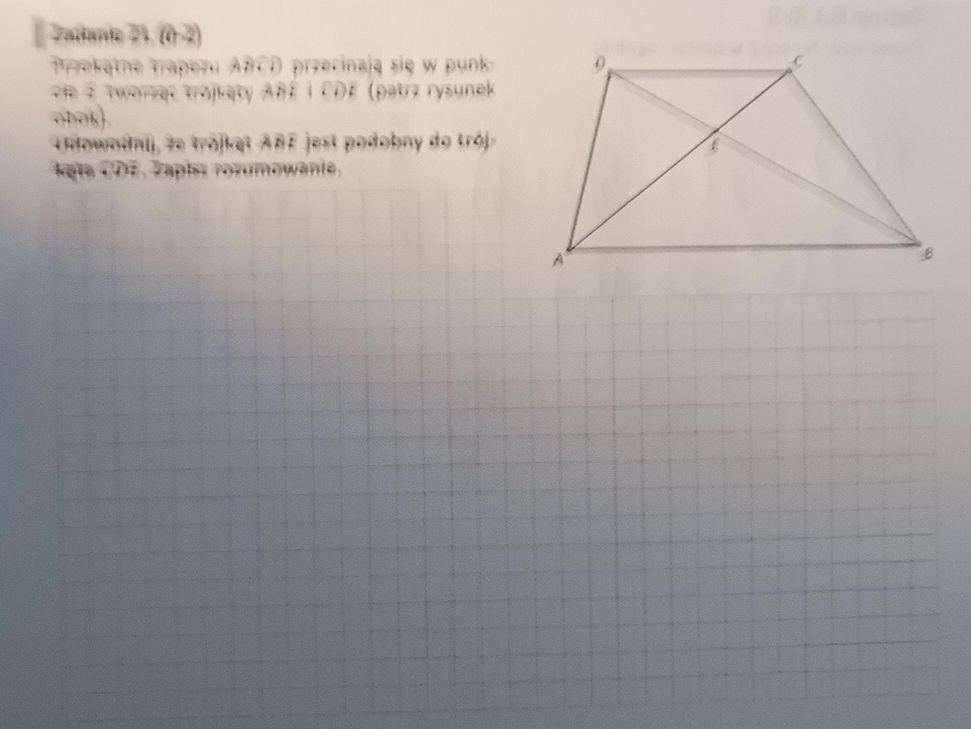 Przekątne Trapezu Prostokątnego Abcd Przecinają Się W Punkcie O
