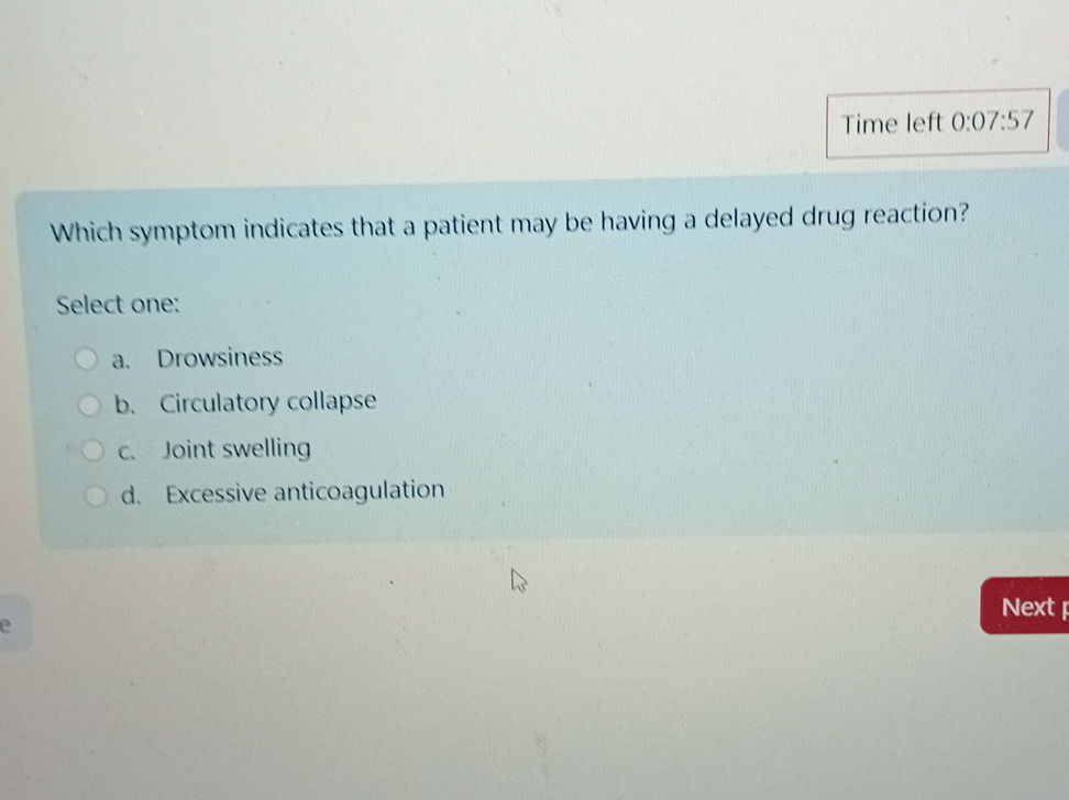 Which symptom indicates that a patient may | StudyX