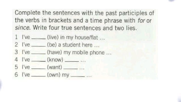 Complete the sentences with the past | StudyX