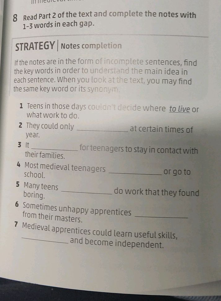 8 Read Part 2 of the text and complete the | StudyX