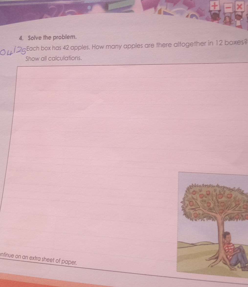 Altogether Math Problem 4. Solve the problem. 04/25 Each box has 42 | StudyX