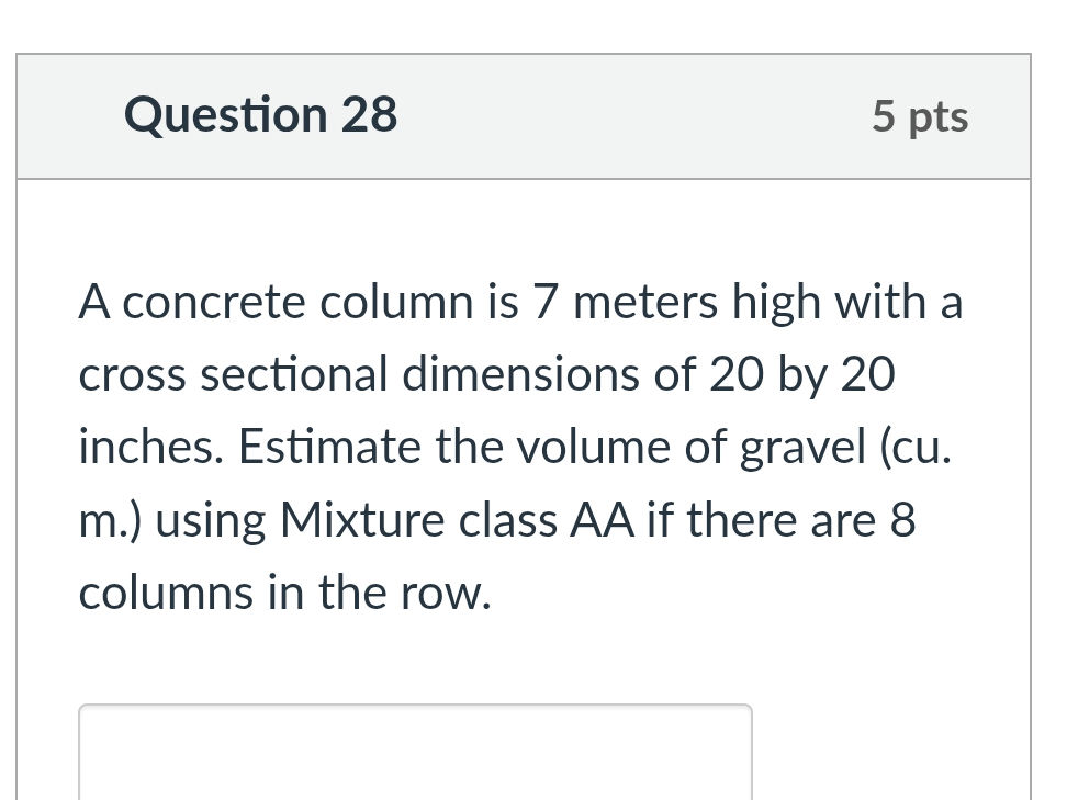 A concrete column is 7 meters high with a | StudyX