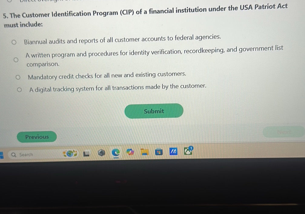 5. The Customer Identification Program (CIP) | StudyX