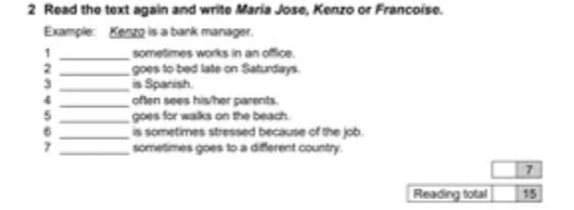 2 Read the text again and write Maria Jose, | StudyX