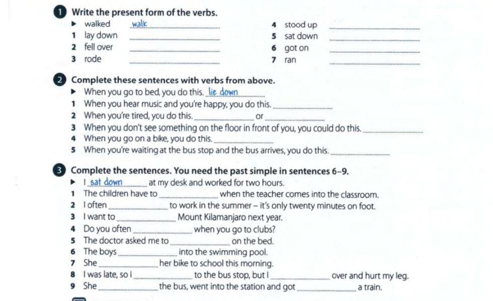 1 Write the present form of the verbs. | StudyX