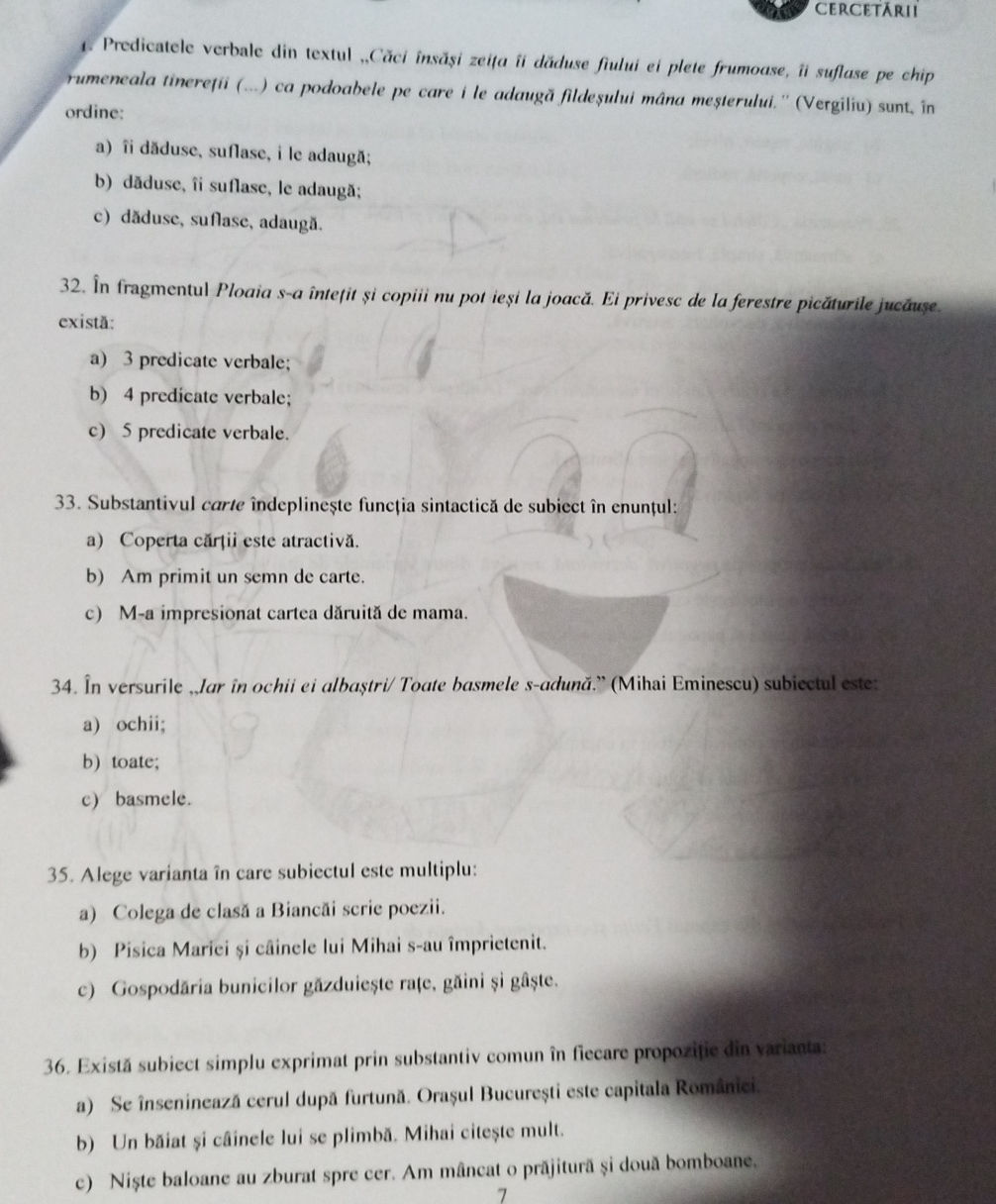 1. Predicatele verbale din textul „Căci | StudyX