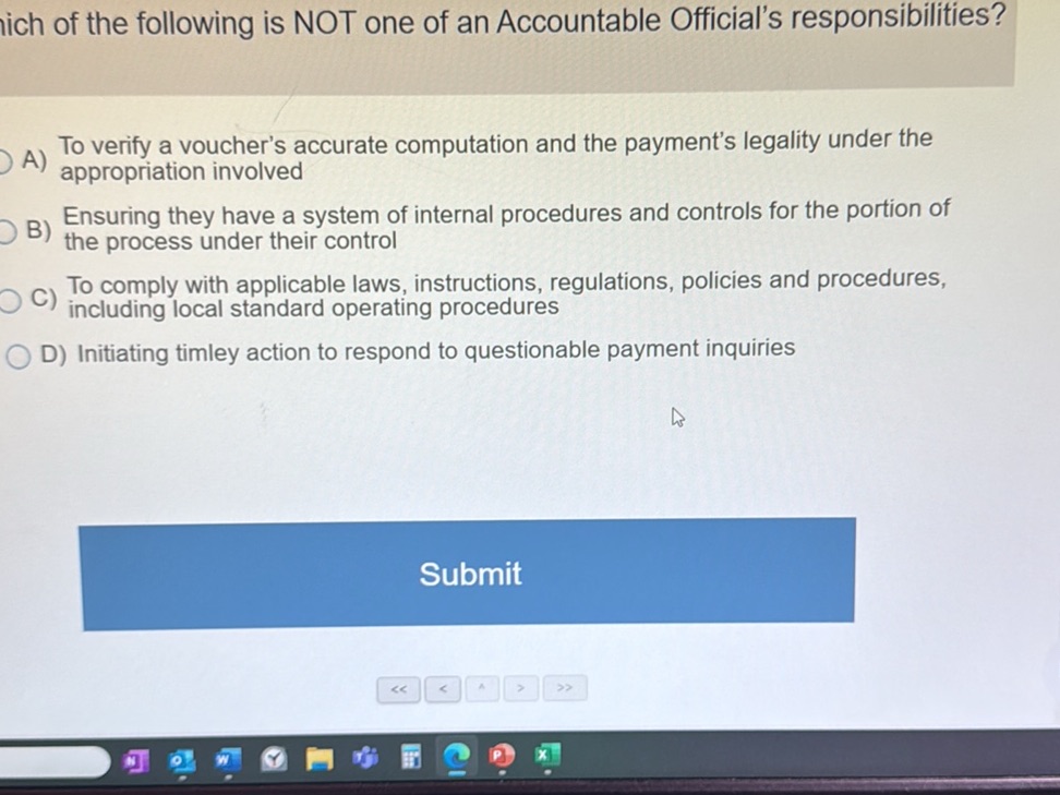 Which of the following is NOT one of an | StudyX