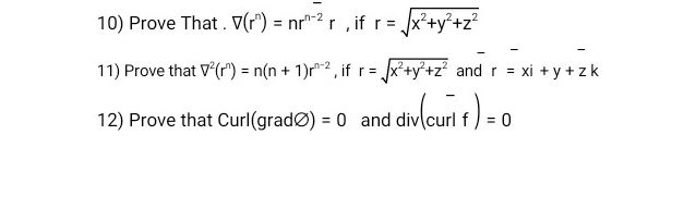 Nabla R Math 10) Prove That. $ (r^n) = nr^{n-2} {r}$, if | StudyX