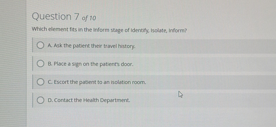 Which element fits in the Inform stage of | StudyX