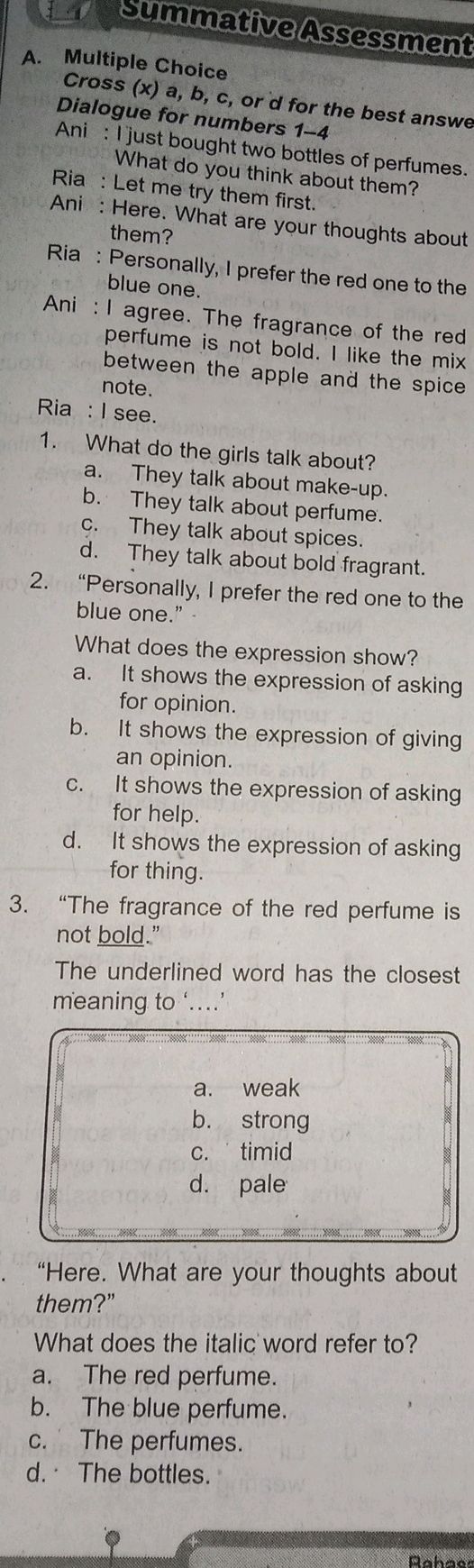 A. Multiple Choice Cross (x) a, b, c, or d | StudyX