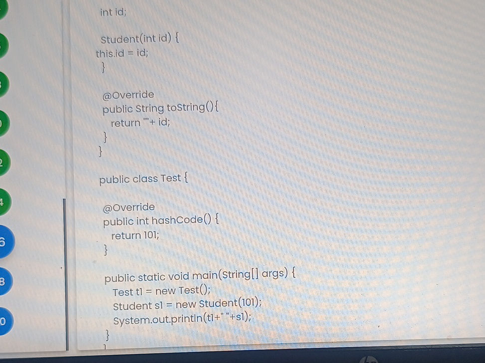 ```java int id; Student(int id) { this.id | StudyX