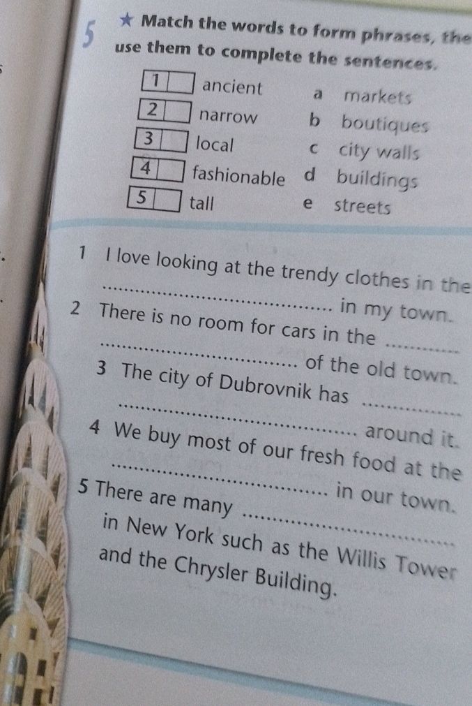 Match the words to form phrases, then use | StudyX