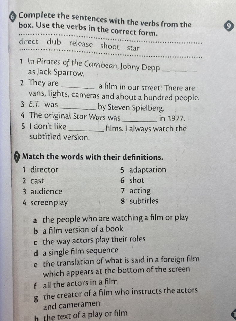 Complete the sentences with the verbs from | StudyX