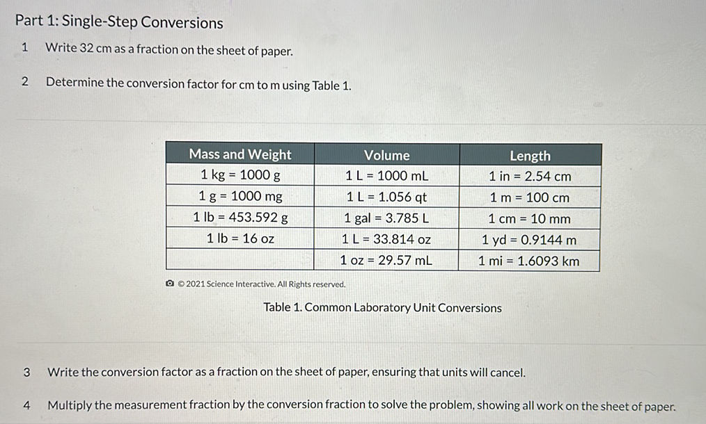 Part 1: Single-Step Conversions 1 Write 32 | StudyX