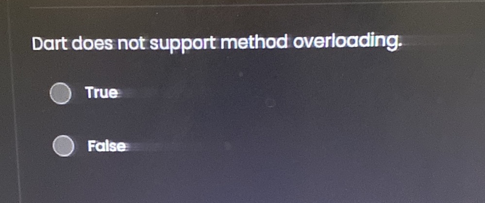 method overloading not supported by javascript... Dart does not support method overloading. | StudyX