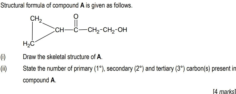Structual Fromula Structural formula of compound A is given as | StudyX