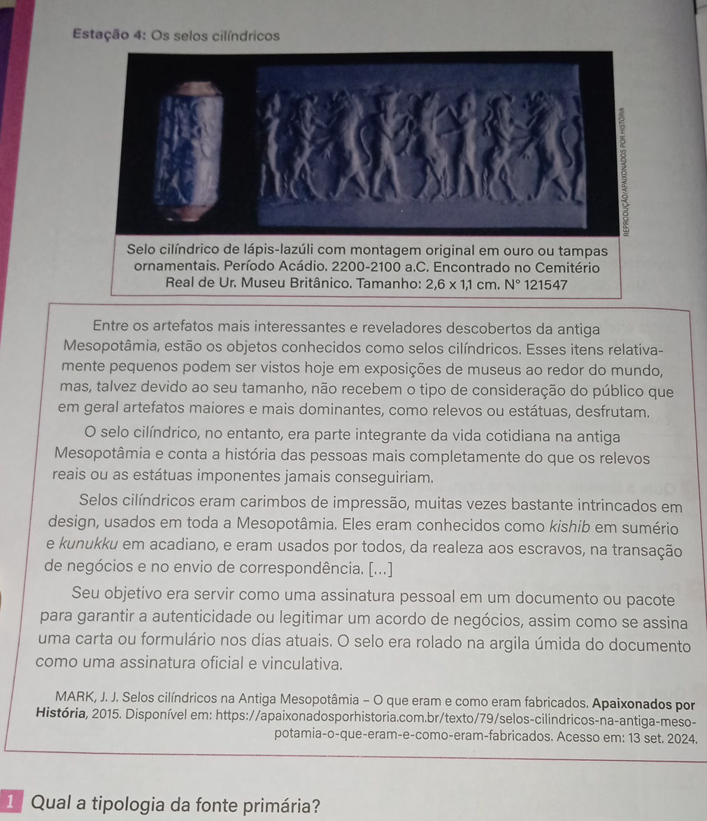 1 Qual a tipologia da fonte primária? (The | StudyX