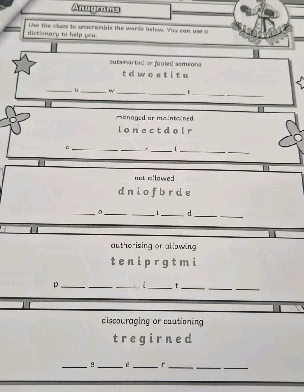 Use The Clues To Unscramble The Words Below StudyX