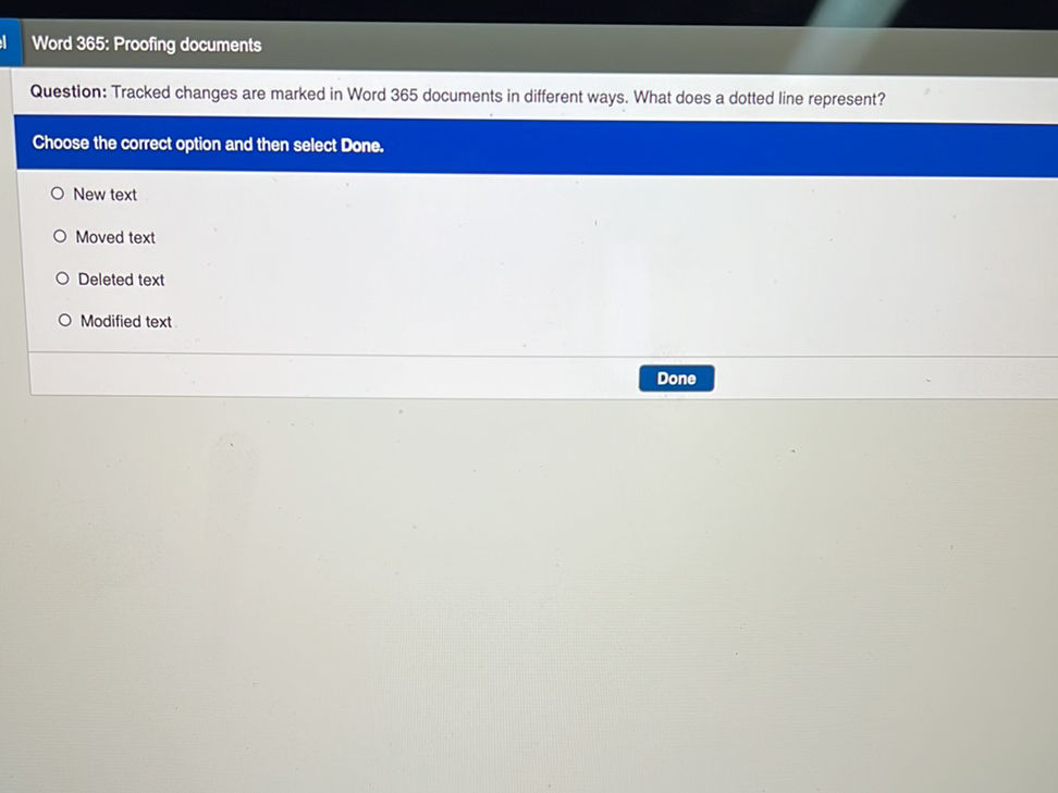 Question: Tracked changes are marked in Word