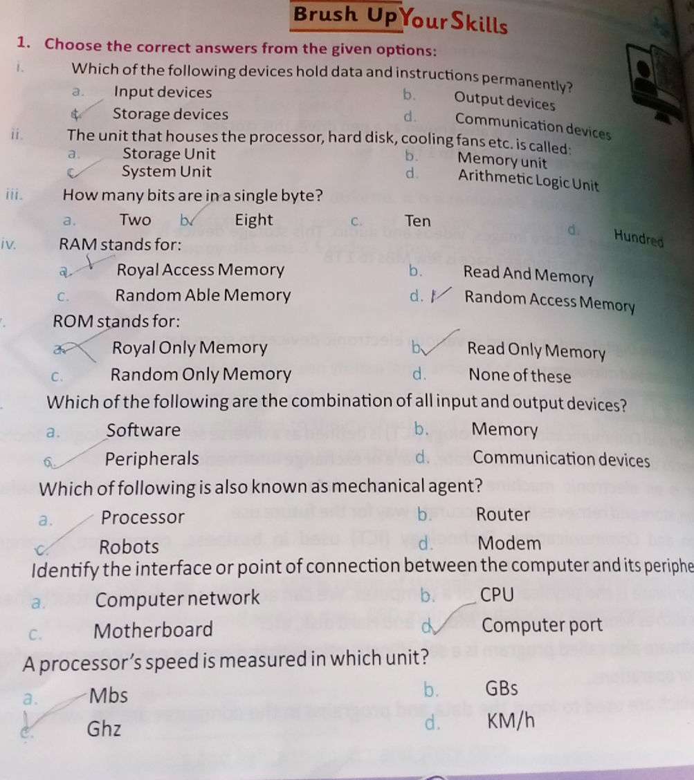 1. Choose the correct answers from the given | StudyX