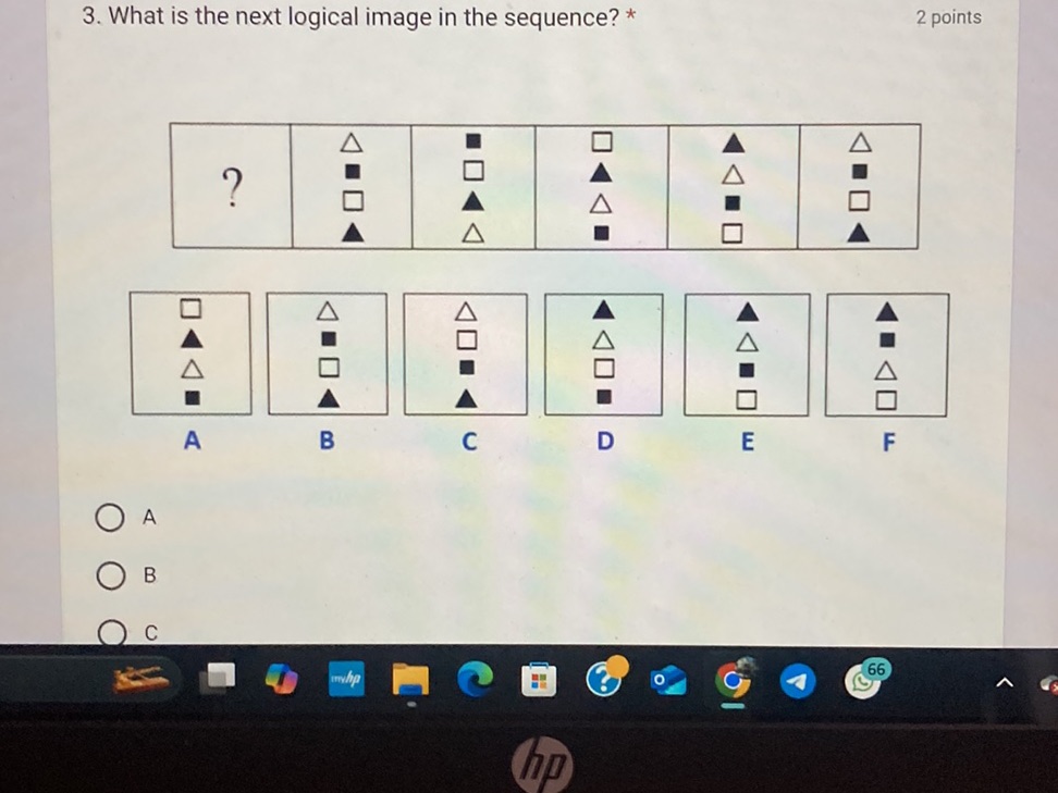 3. What is the next logical image in the | StudyX
