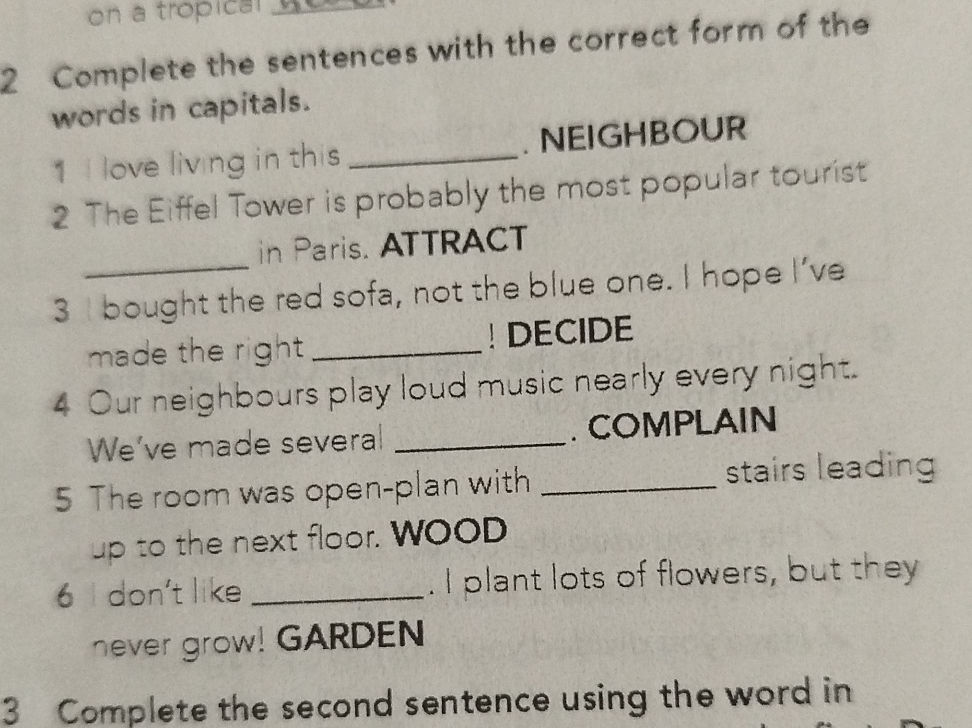 2 Complete the sentences with the correct | StudyX