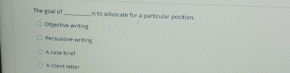 The goal of is to advocate for a particular