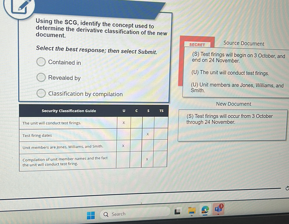 Scg Example Using the SCG, identify the concept used to