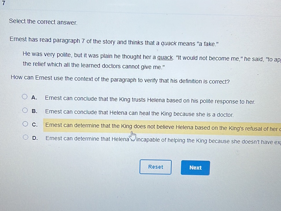 Select the correct answer. Ernest has read | StudyX