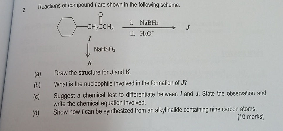 Reactions of compound *I* are shown in the | StudyX